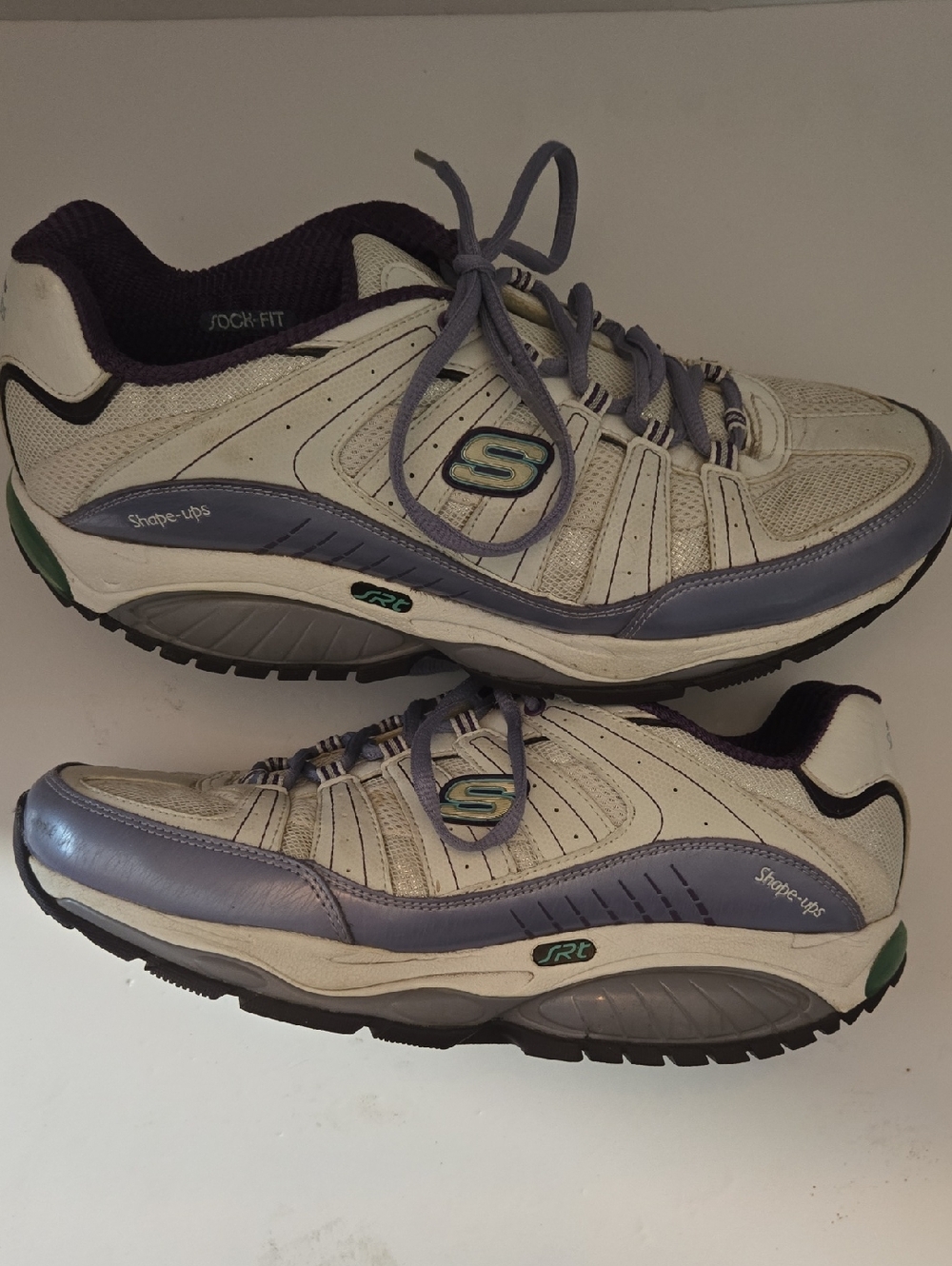 Skechers Shape-Ups Resistance White and Lavender Women's Sneakers
